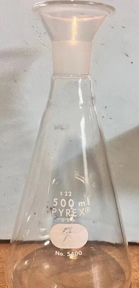 Pyrex Usa 500ml Wide Mouth Filter Erlenmeyer Flask Fitting Size 22 No. 5400