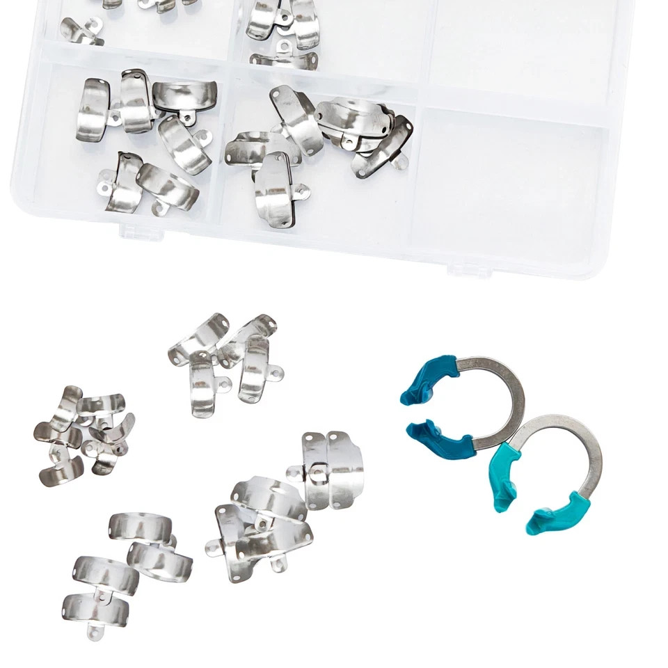 Dental Matrix Bands Ring Sectional Matrix System Clamp Plastic Tulwar Wedges Set