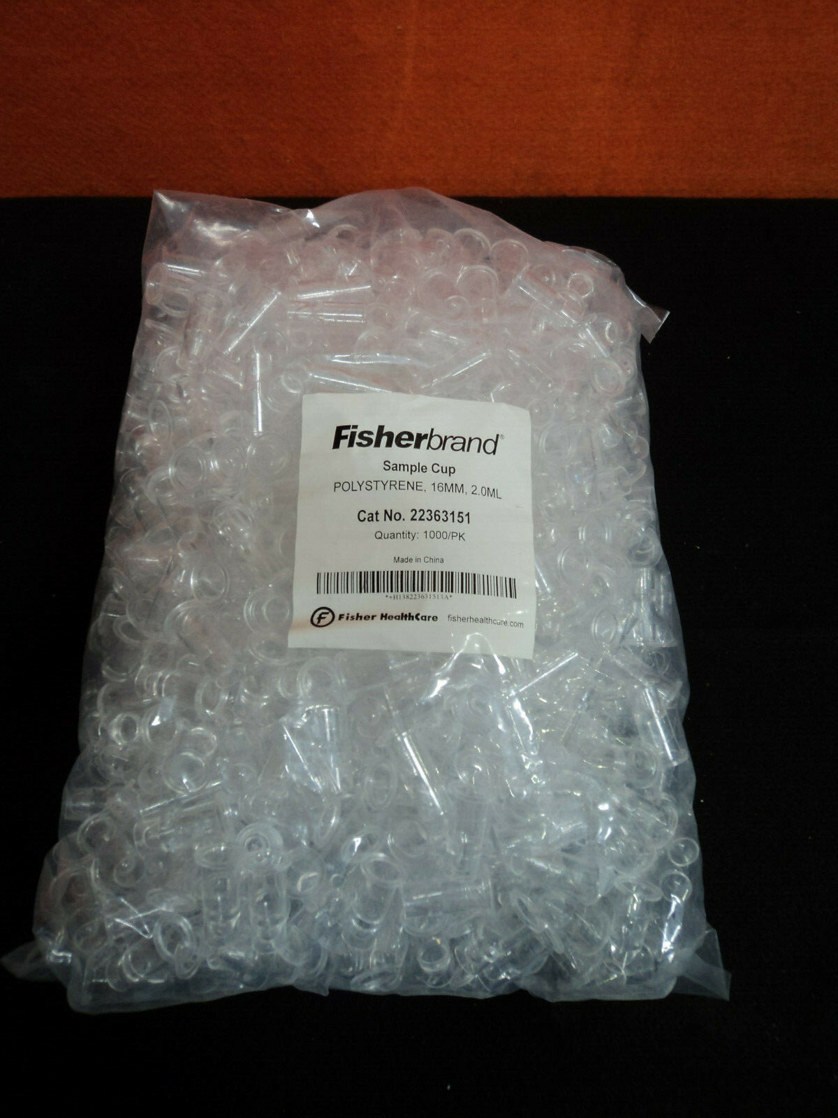 Fisher Brand Sample Cup Polystyrene, 16MM, 2.0ML Cat No. 22363151 1000/PK