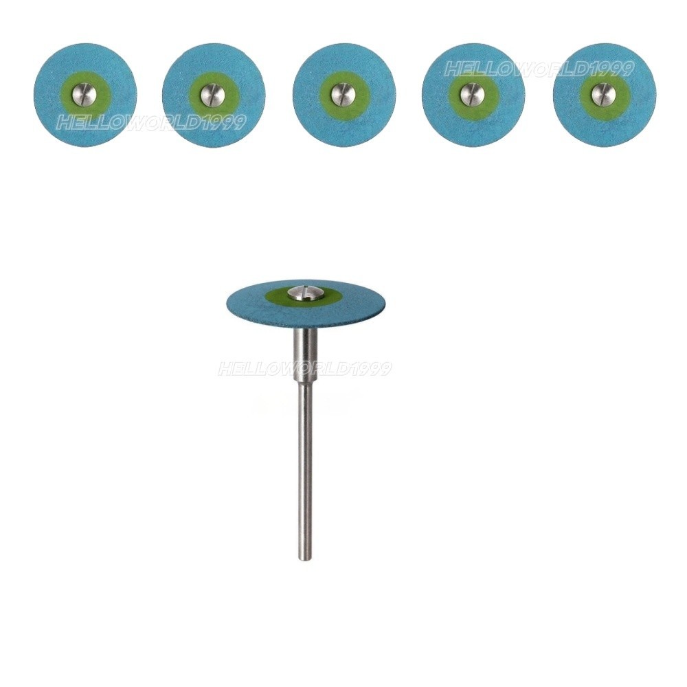 10*Dental Blue Medium Rubber Diamond Polisher Wheel Disc for Zirconia Porcelain