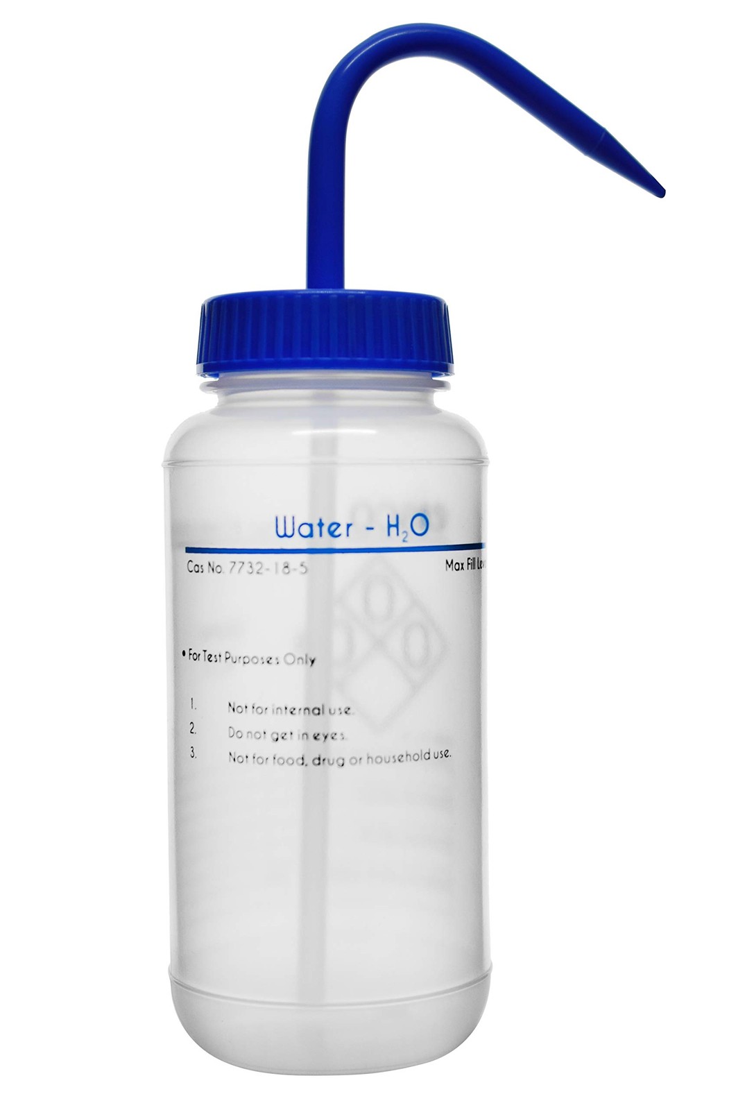 EISCO Wash Bottle for Water, 500ml – Labeled with Color Coded Chemical Safet…