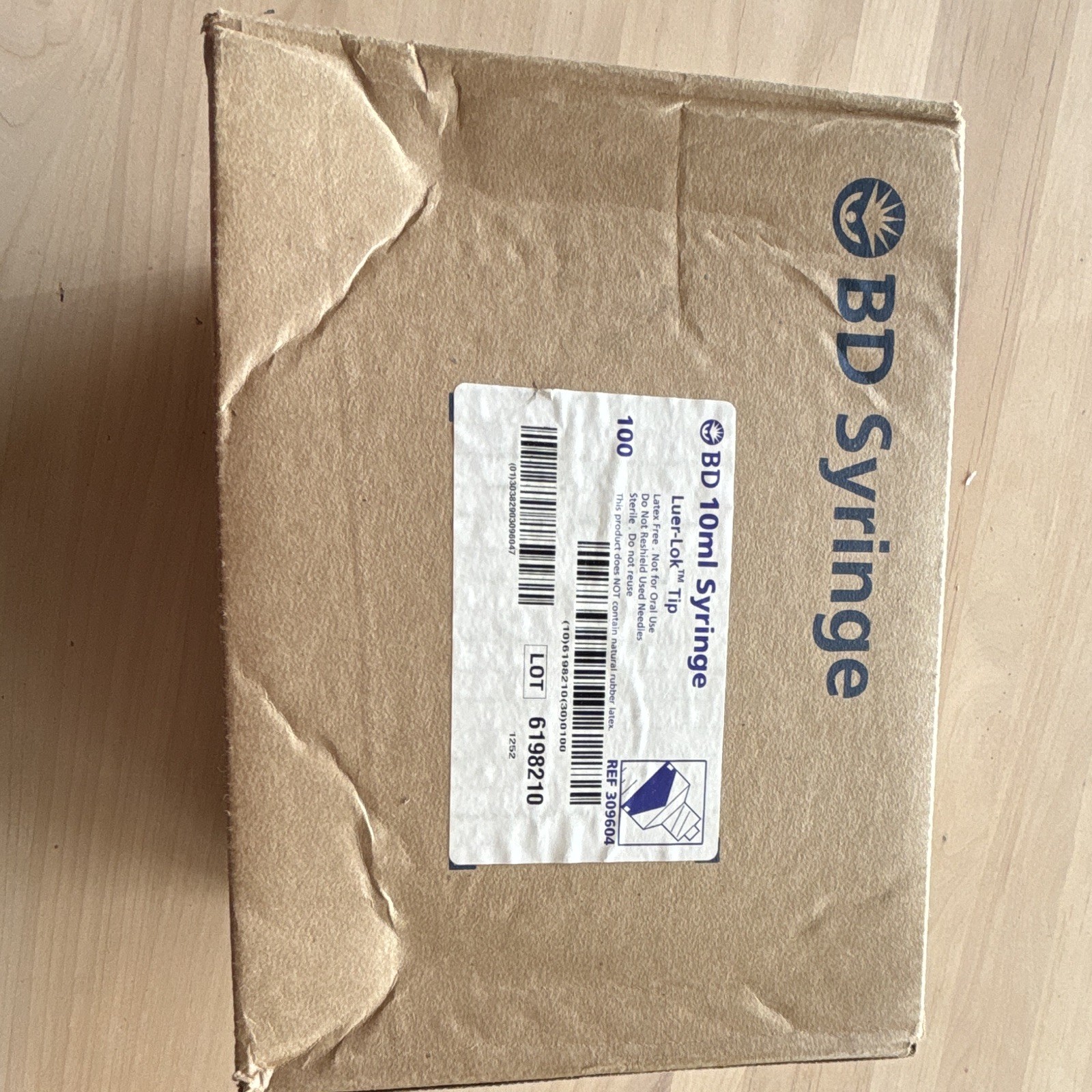 BD 10mL Syringe BD 10mL syringe Model Luer-Lok Tip Box of 100 309604