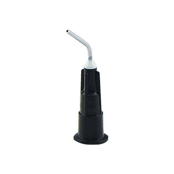 Pac-Dent 229 Pre-Bent Irrigation Needle Tips Blunt End 20 Gauge Black 100/Pk