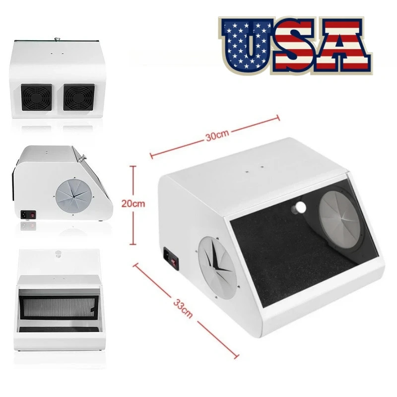 Dental Vacuum Dust Collector Extractor Box Dental Lab Dust Proof Box w LED USA