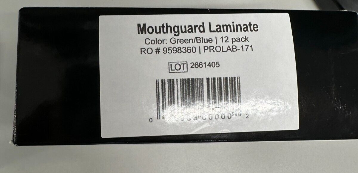 Keystone Industries Pro-Form Mouthguard Laminate Green/Blue 12 Pack PROLAB-171