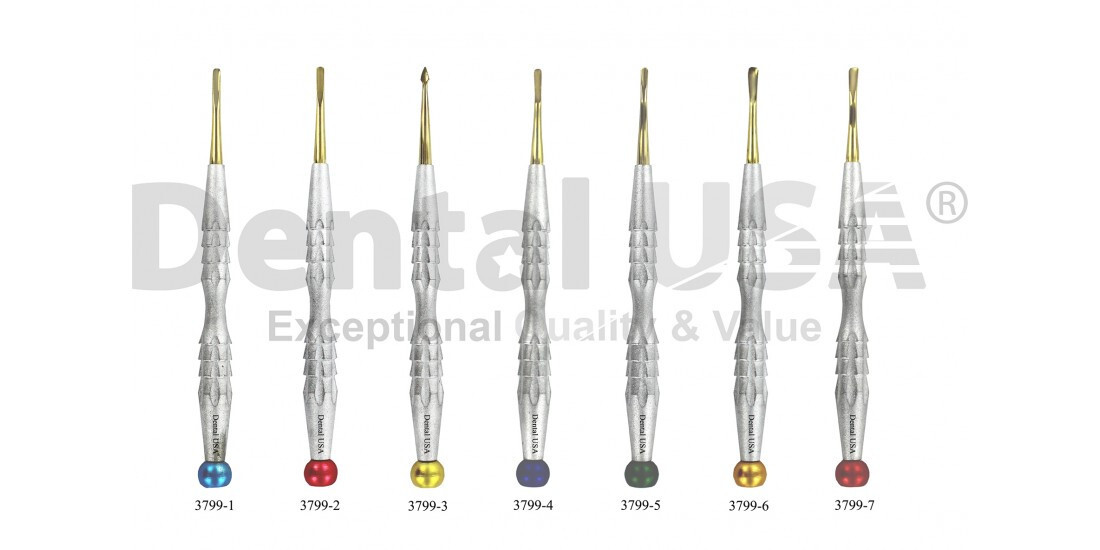 Dental USA POWER FLEX PDL ELEVATOR GOLD TITANIUM SET OF 7