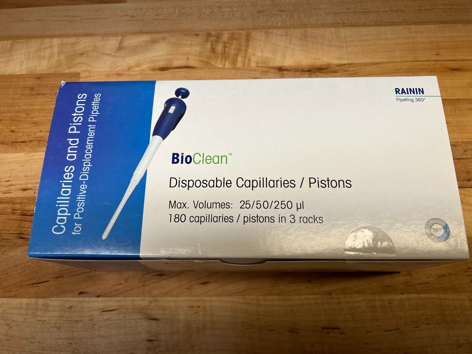 Rainin Positive Displacement Pipette Tips, 25uL pre-sterilized, Pack of 180 tips