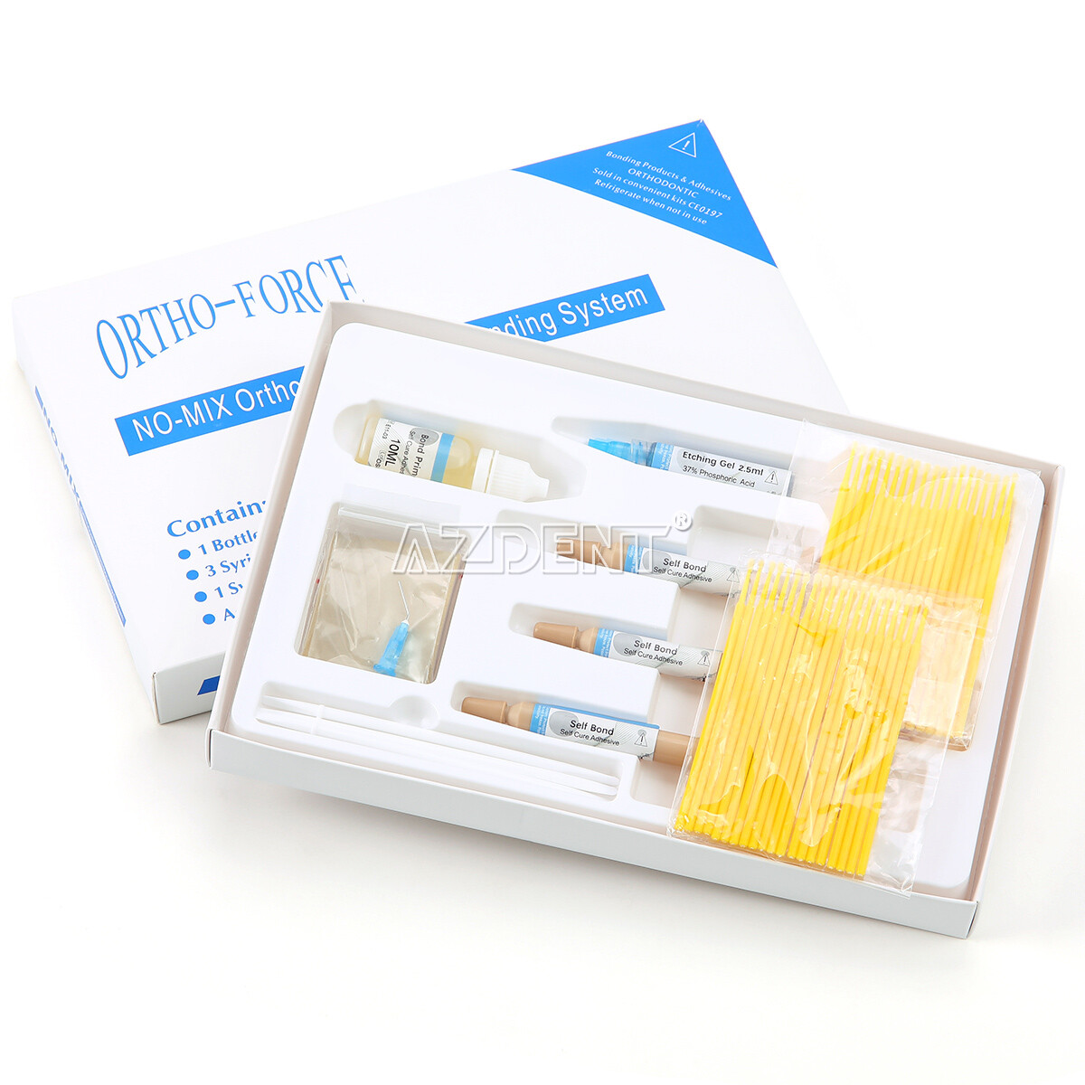 Dental NO-MIX Self-Cure Orthodontic Brackets Braces Bonding Resin Adhesive Kit