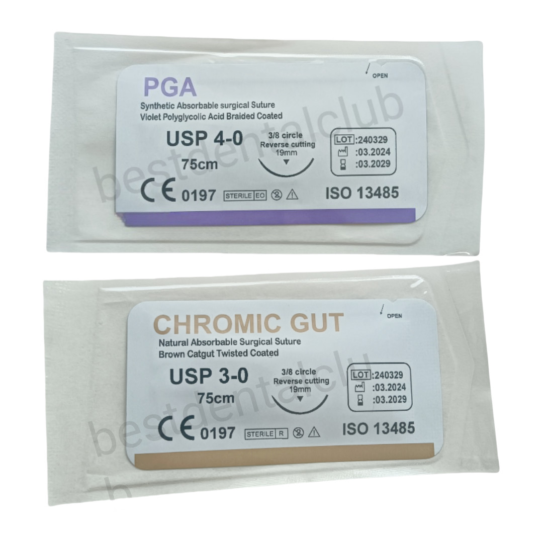 10Pcs Practise Sutures PGA Synthetic Suture 4/0 3/0 Gut Needle Training Catgut ﻿