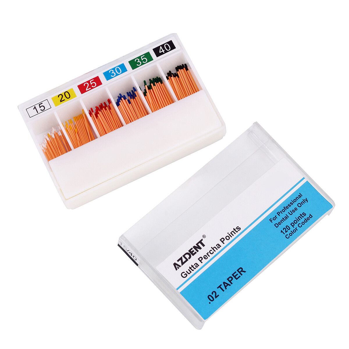 120pcs/pack AZDENT Dental Endo Gutta Percha Points Taper 0.02/0.04/0.06 15#-40#