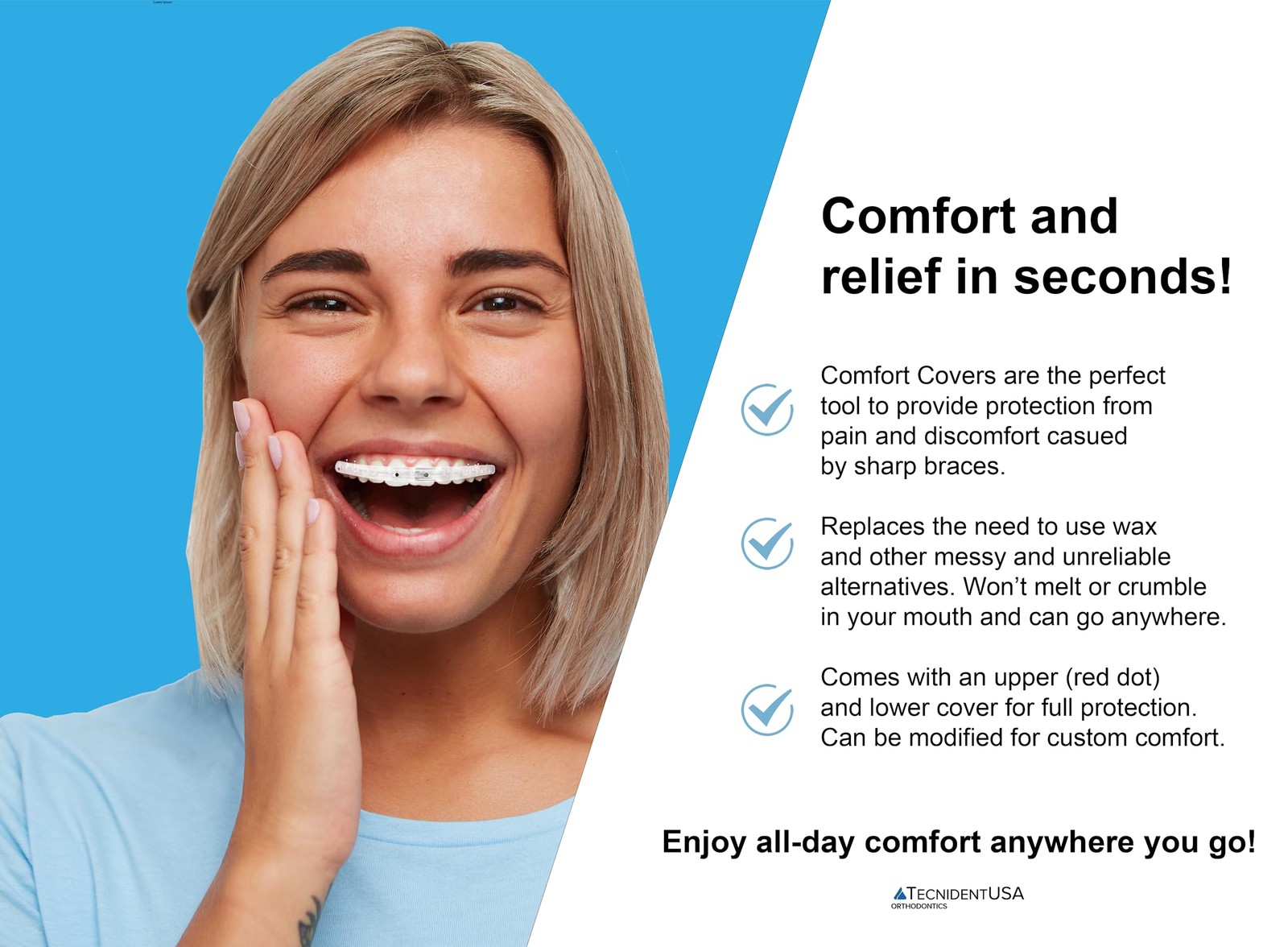 Comfort Cover for Braces, Lip Protector Mouth Guard Cushion Teeth Clear