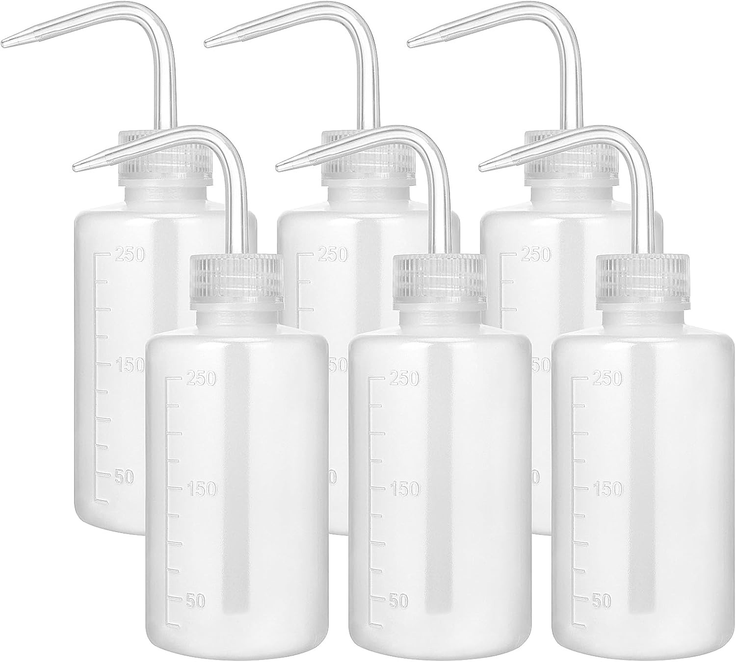 DEPEPE 6-Pack 250ml Squeeze Bottles for Liquids, LDPE Plastic Safety Squirt Bott
