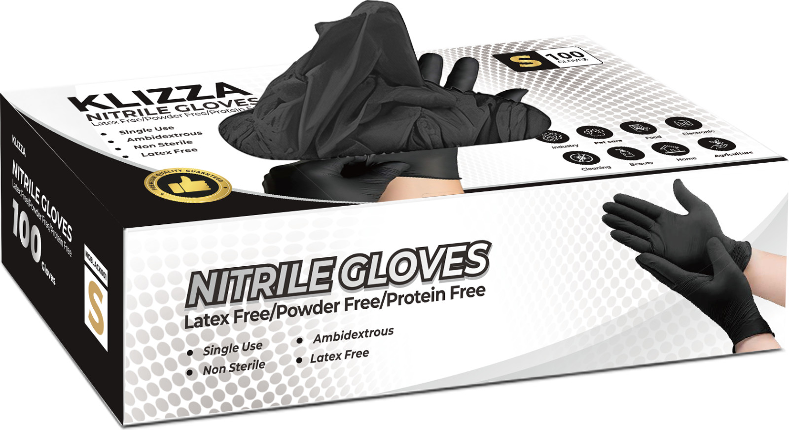 Disposable Nitrile Gloves, 5 Mil Black – Powder & Latex Free For Home Clean Use
