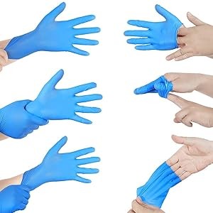 Basic Medical Synmax Vinyl Exam Gloves – Latex-Free & Powder-Free – Large,