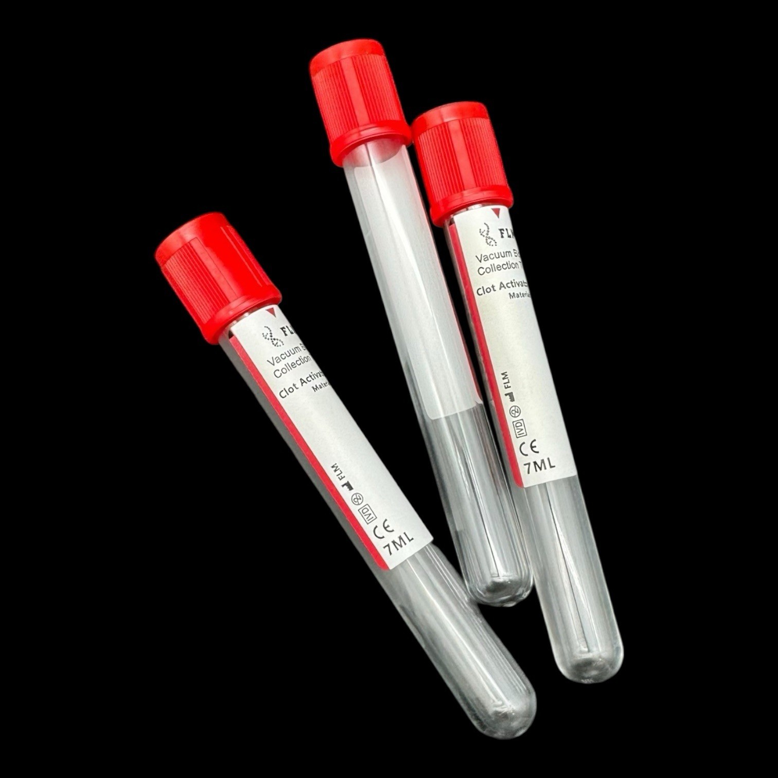 7ml Red Vacuum Blood Collection Tubes, Serum Tube, 100/pack