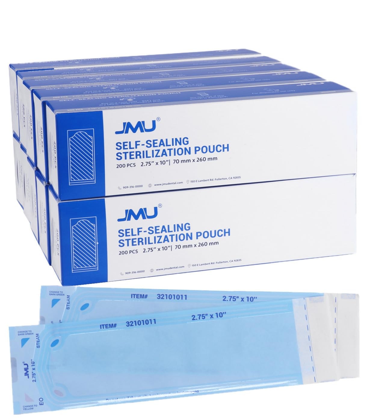 Self Sealing Sterilization Pouches 2.75″ x 10″, 2000/Case 10 Boxes