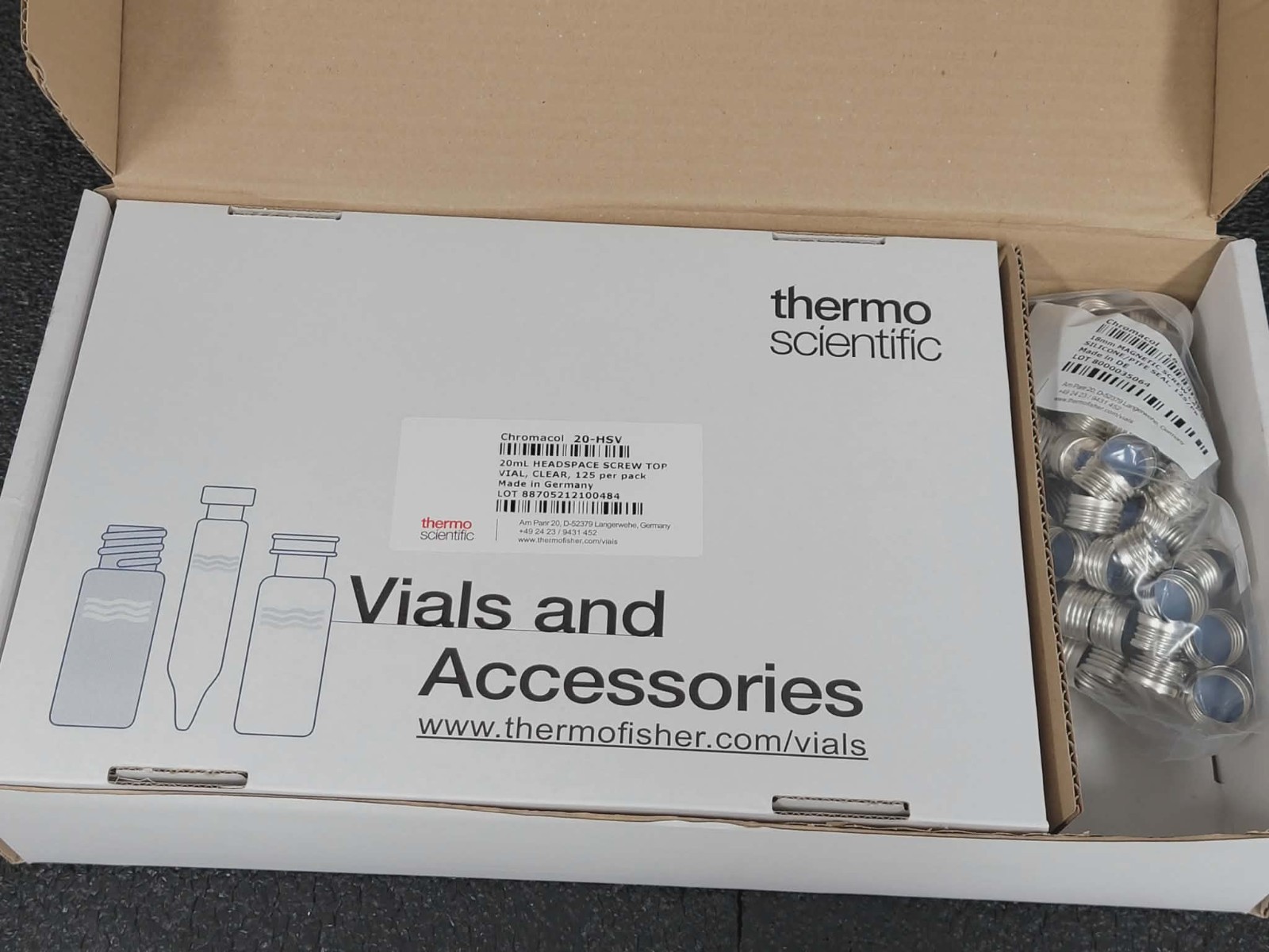 Thermo Fisher 15134649 20-HSV SureSTART Chromacol 20mL Headspace Glas Vial Kit