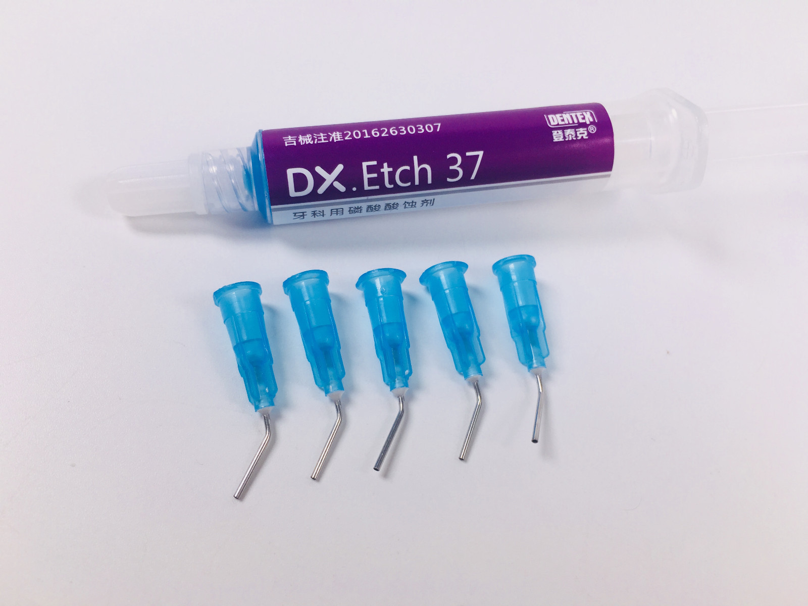 Dental Etch Syringe 5ML Blue Needle Tips Acid Etching Gel 37% Phosphoric Dentex