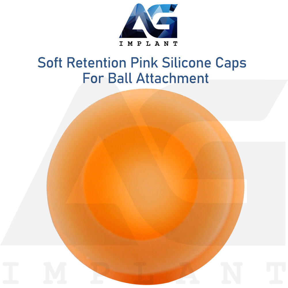 10 Pink Soft Regular Silicone Caps 2.5mm For Ball Attachment Dental Overdenture