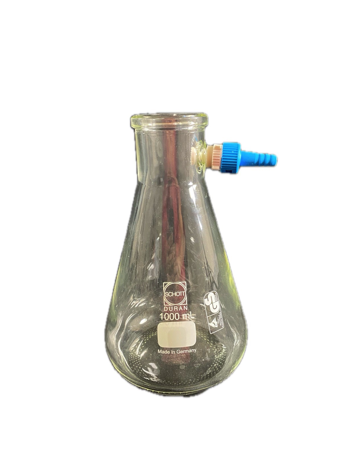 SCHOTT DURAN 1000mL Glass Filtering Erlenmeyer Flask Keck Assembly Z693715