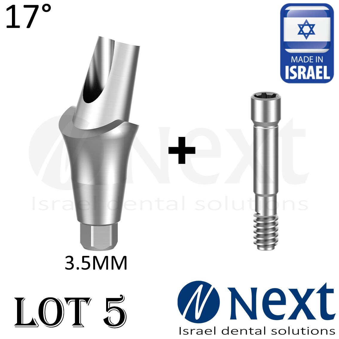 Lot x5 Angulated 17 deg Abutment 3.5mm Neo GM Dent Grand Morse Straumann Fit Hex
