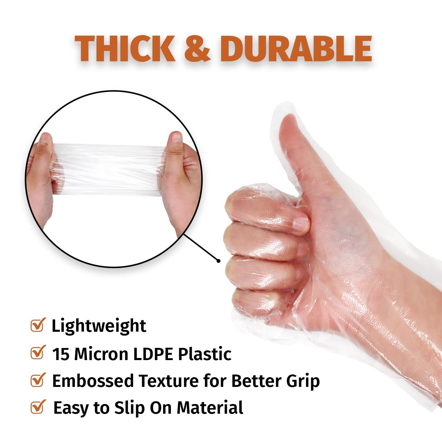 GORILLA SUPPLY 500 BPA Free Premium Disposable Gloves Poly PE LDPE Plastic for K