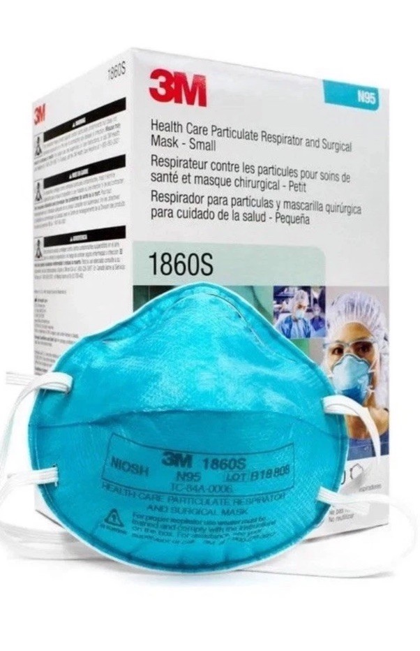 3M 1860S Small Health Care Particulate Respirator and Surgical Mask, N95, 20/Box