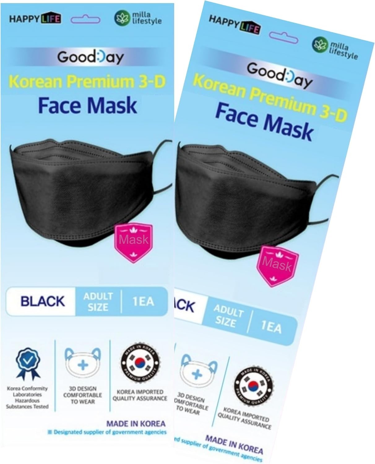 10 Pack of Black KF-94 Masks – Hygienic, Fitted & Comfortable for Daily Use