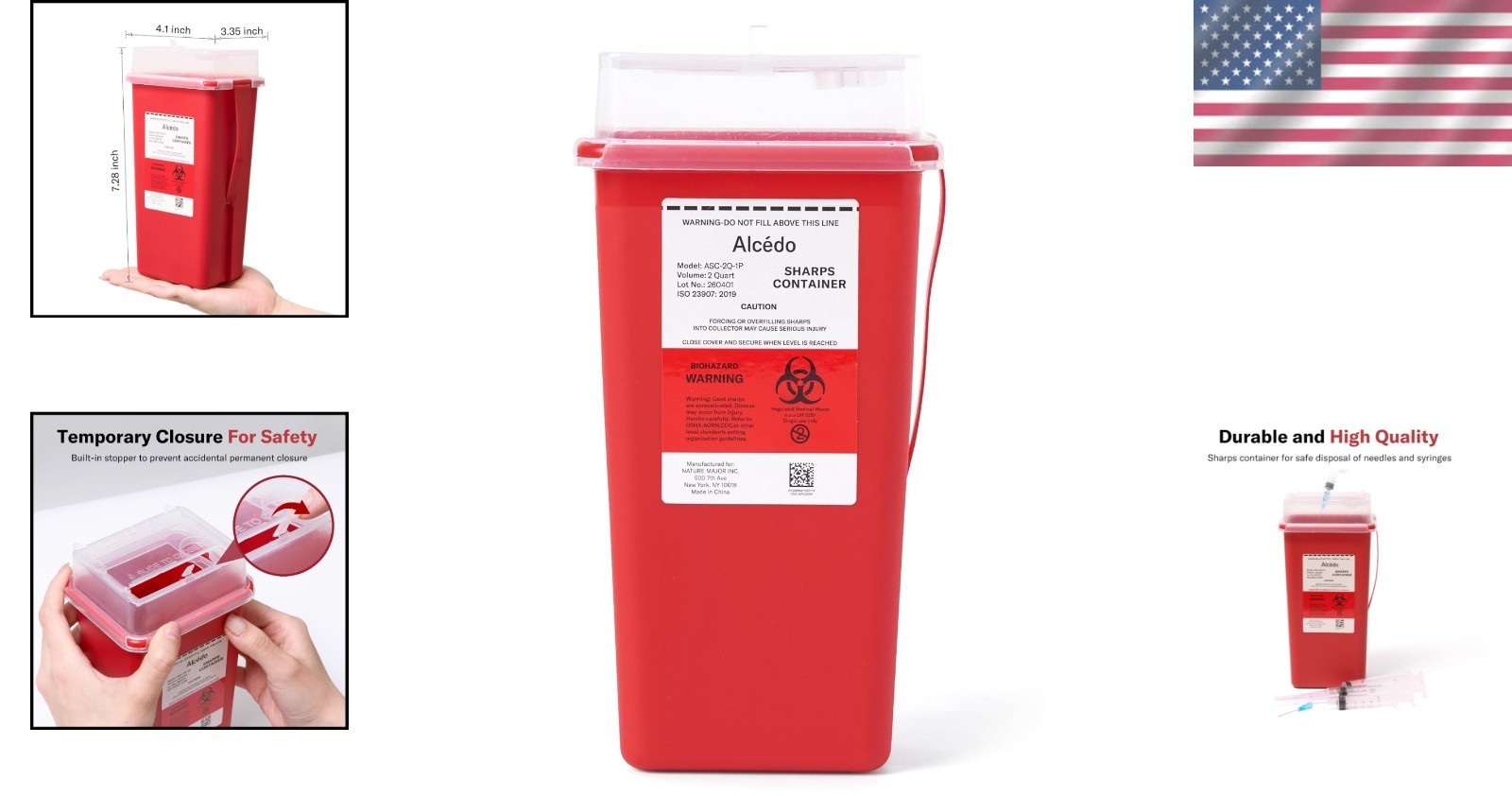 Lightweight 2 Quart Sharps Container – Ideal for Safe Medical Waste Disposal