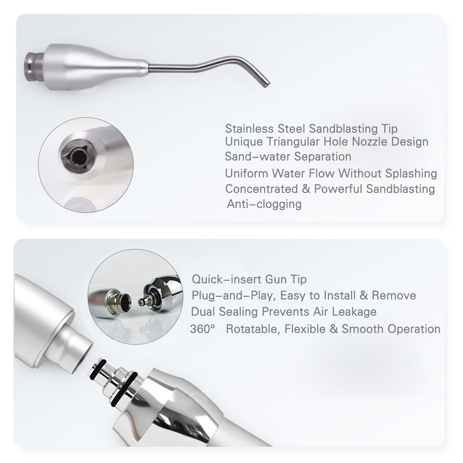 POPDENT 2/4Hole Dental Air Flow Hygiene Prophy Polishing Polisher Handpiece Jet