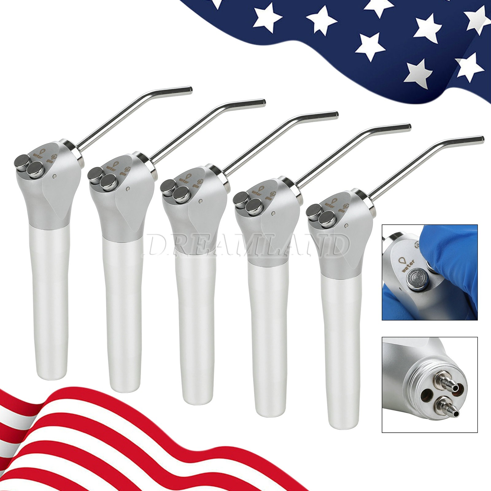 1-10pcs Dental Air Water Spray Triple Syringe with Nozzles/Tips/Tubes USA NE