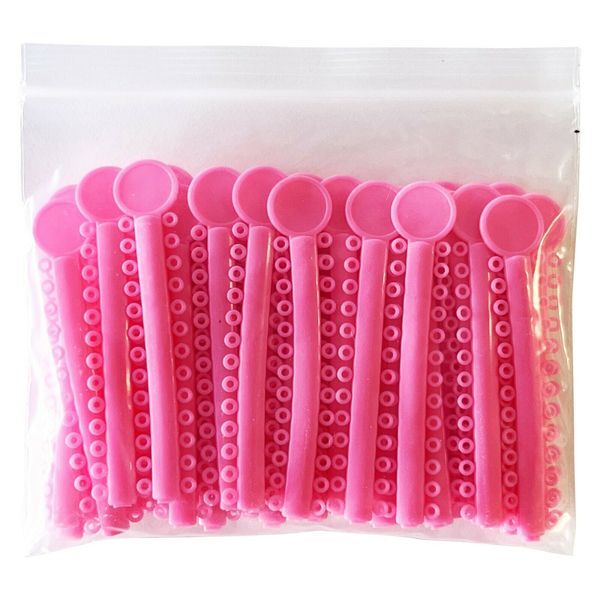 plastcareusa Elastic Ligature Ties – Pink, 1040/Pk. Medical Grade