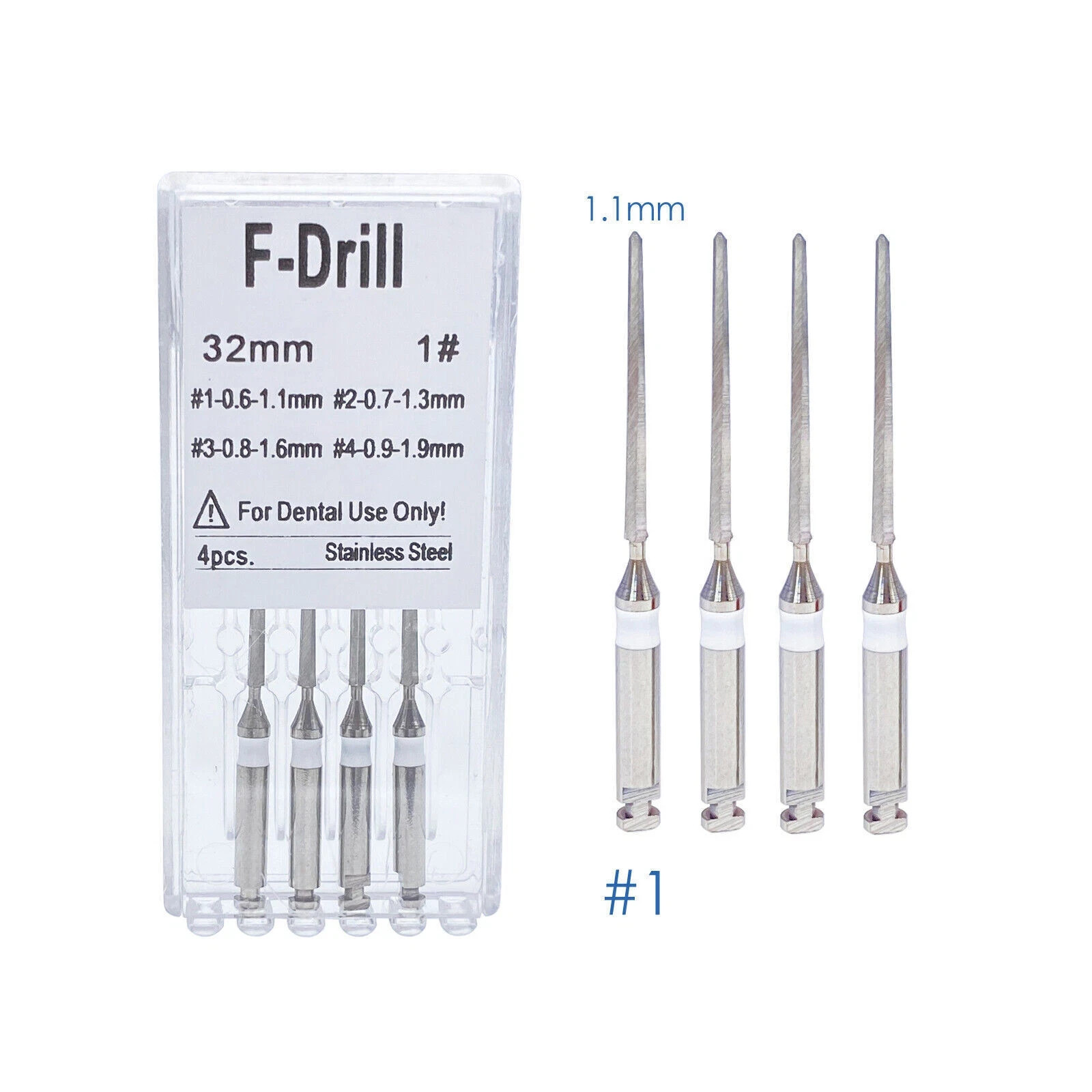 4 Type Dental Endodontic Root Canal Fiber Stainless Steel Post System Drills Bur