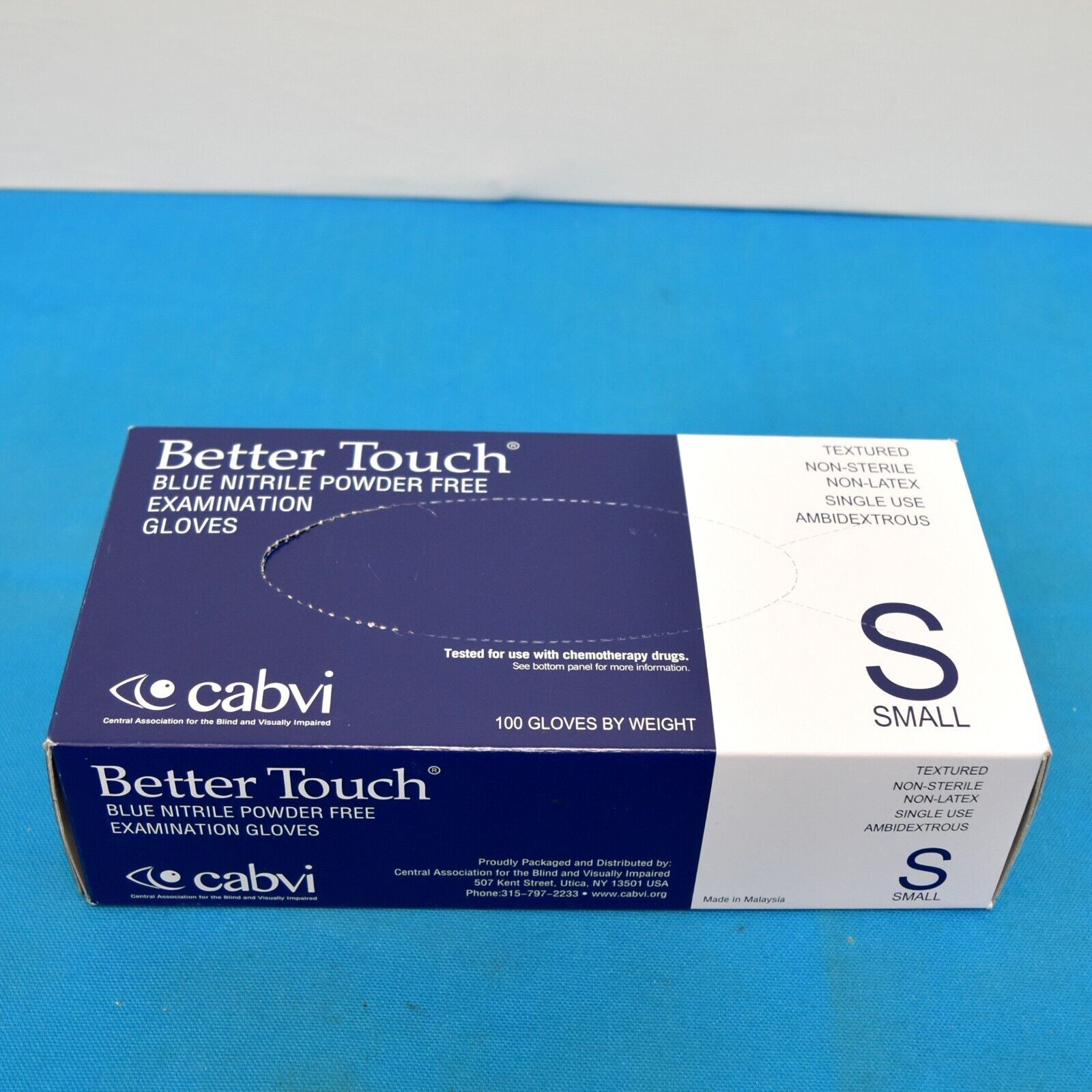 Cabvi Better Touch Nitrile Powder Free 4 mil Examination Gloves Large 100 Count