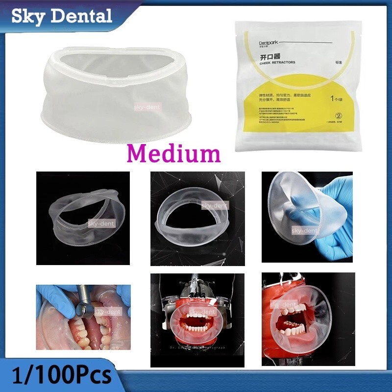 1/20PC Dental Ortho Rubber Mouth Opener O-Shape Lip Cheek Retractor Clear Medium