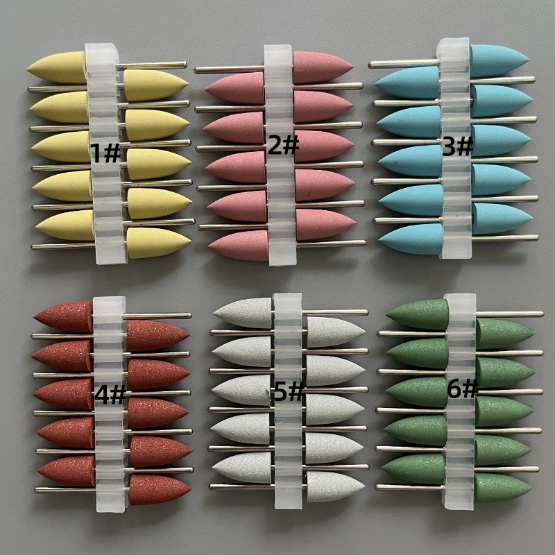 10Pcs Dental silicone Rubber polishers Resin polishing bur Dental Materials