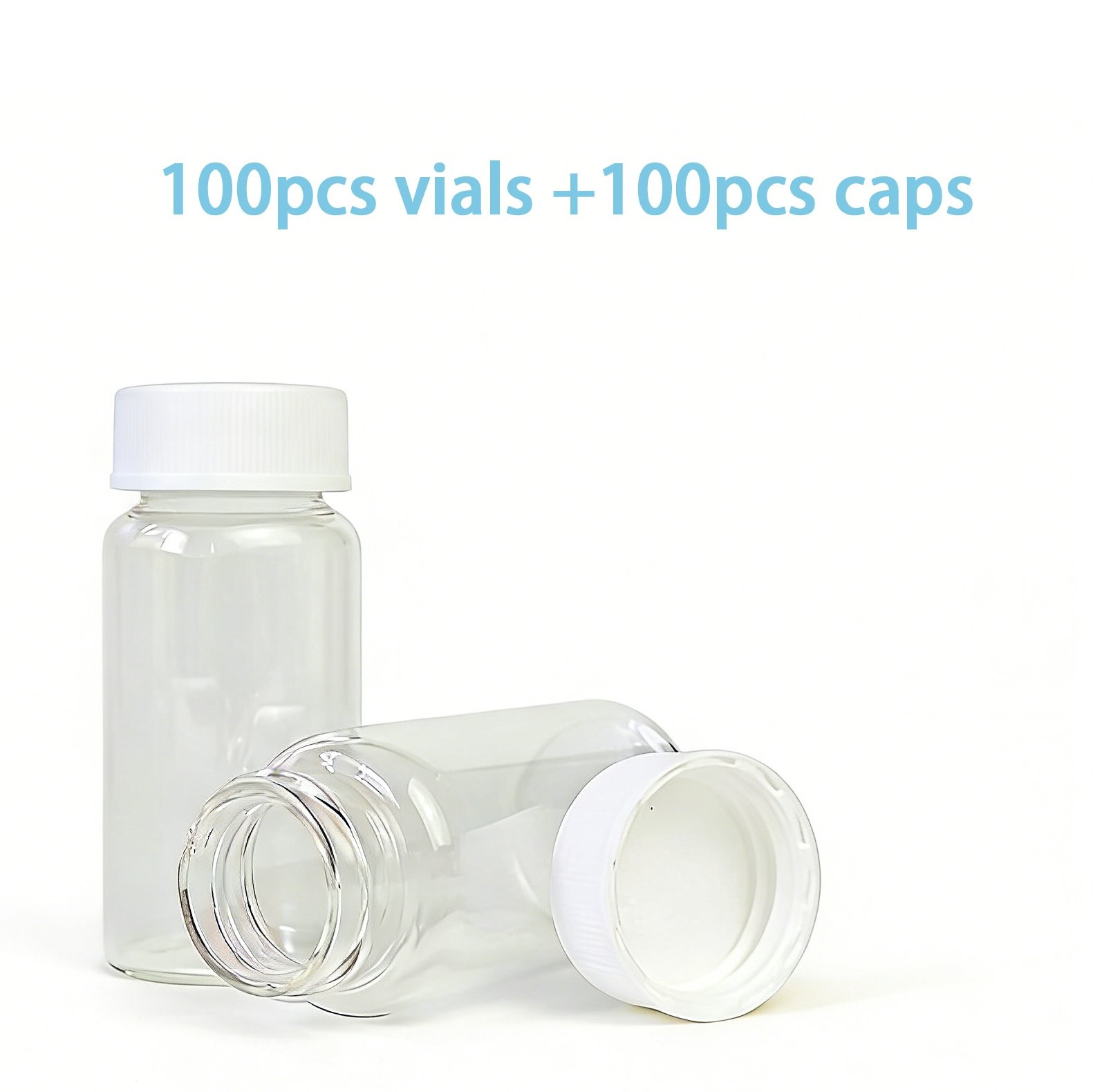1000pcs 20ml Scintillation Vials Glass vial Small Sample vials w/cap PE gasket