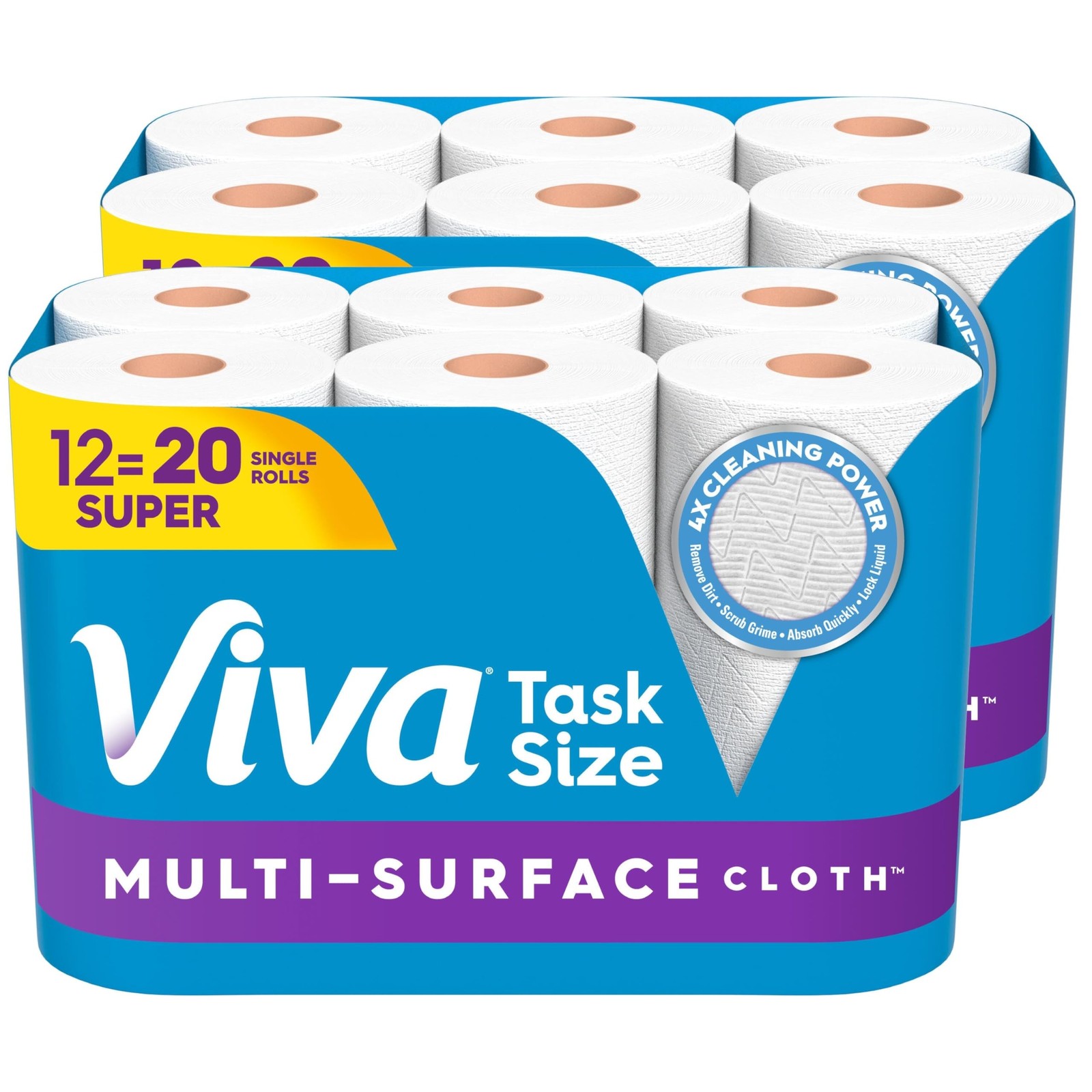 Viva Multi-Surface Cloth Paper Towels, Choose-A-Sheet Size, 12 Super Rolls, 8…