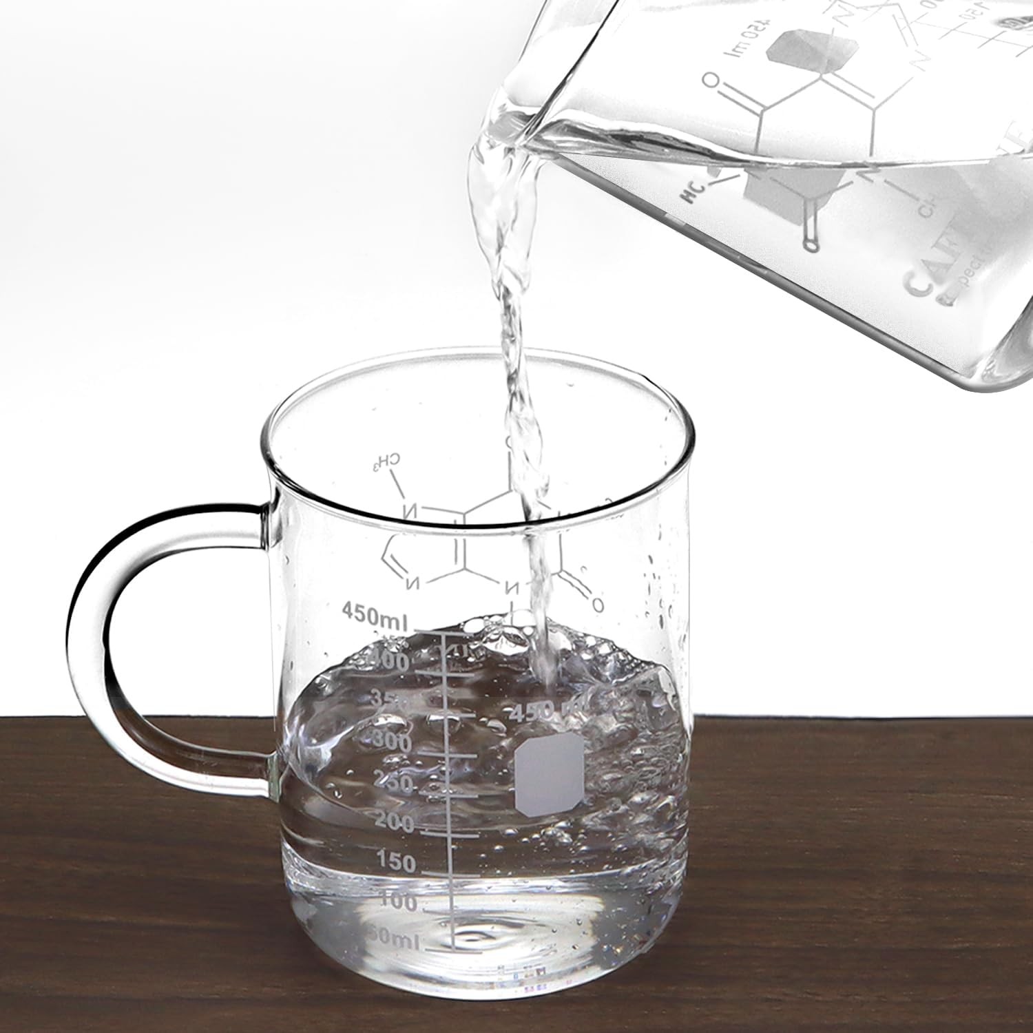 Caffeine Beaker Mug 2 Pck Borosilicate Glass 16oz 450ml Chemistry Coffee Science