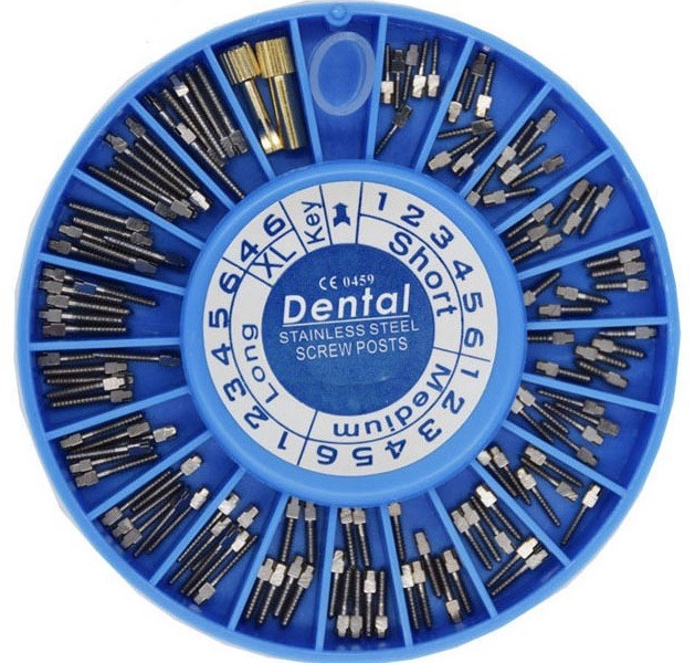 120pcs/kit Dental Screw Post Completed Kit Silver/Gold Plated Endo Conical Pins