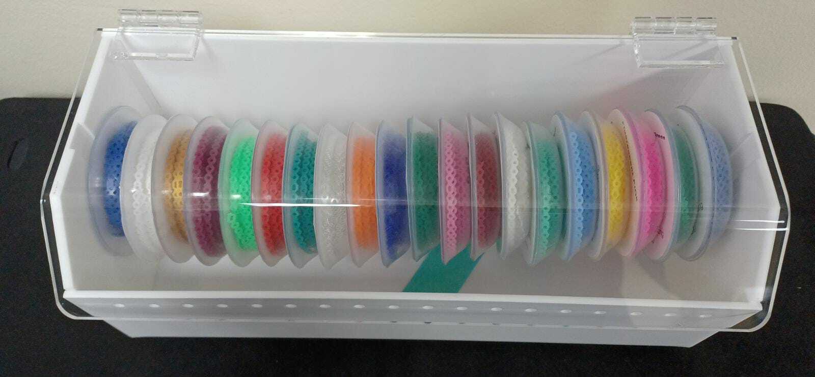 Set x 20 Elastomeric POWER CHAIN plus acrylic organizer holder Item 1016 USA