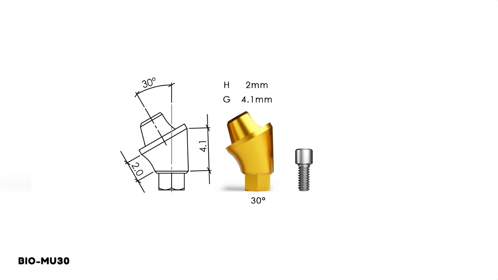 Internal Hex Multi-Unit Angulated Abutment 30° – Premium Set
