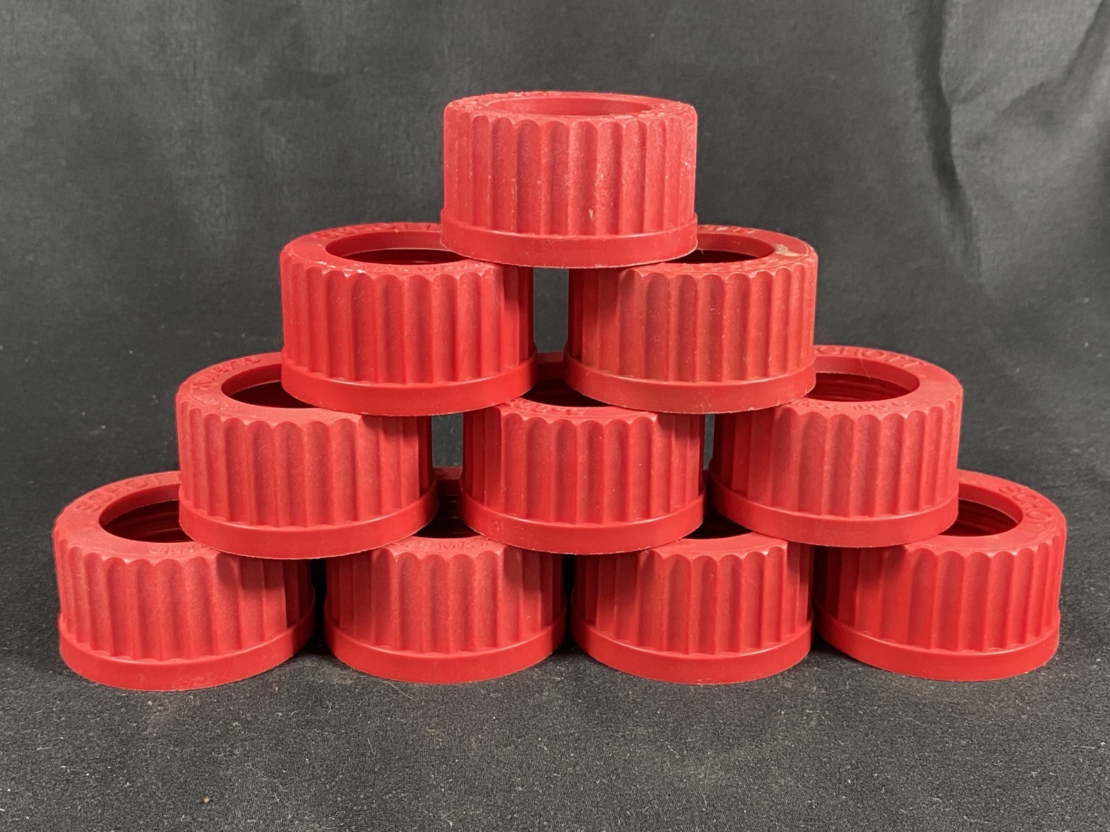 SCHOTT DURAN PBT Red Open Top High Temperature GL 45 Screw Cap 292271007 (10/Pk)