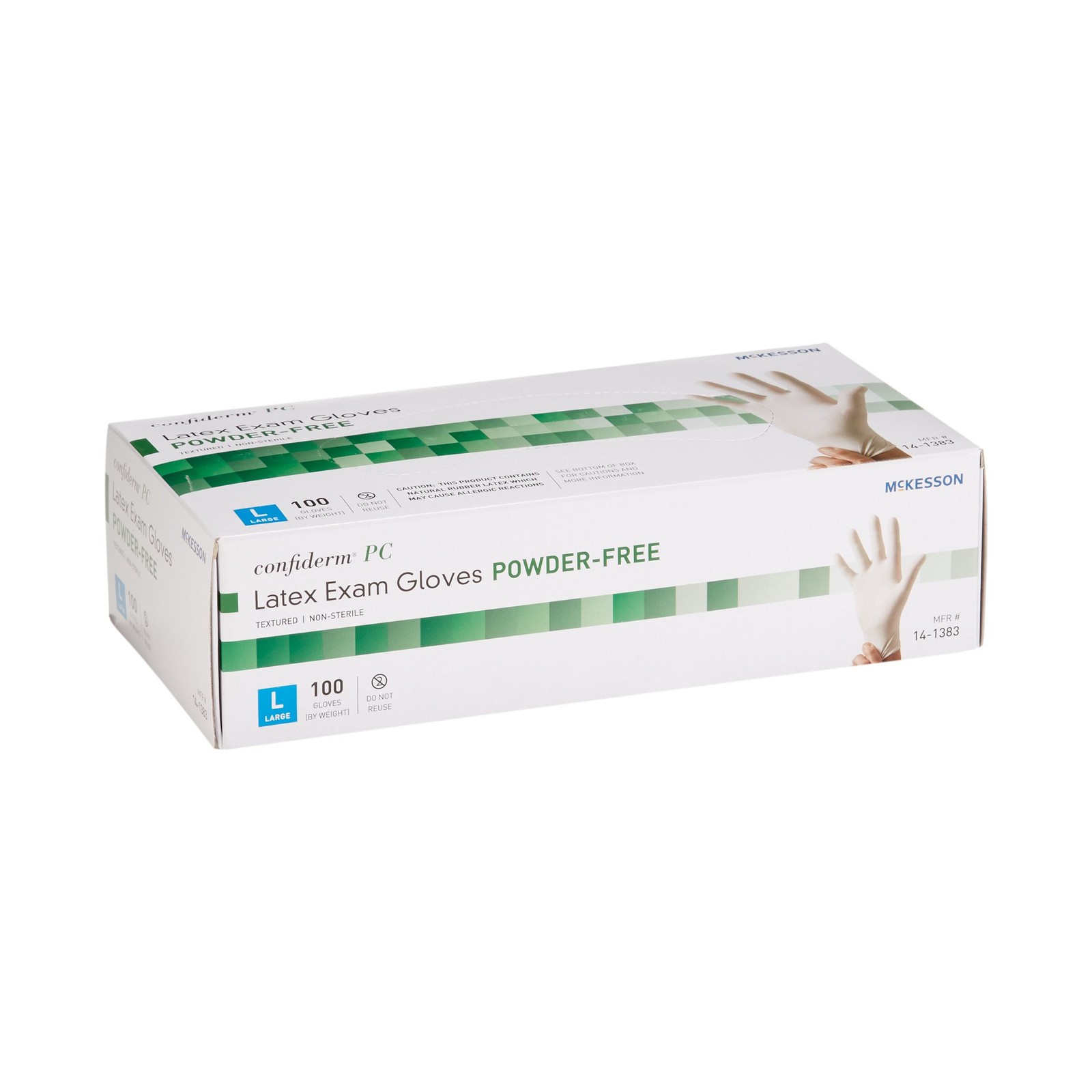 McKesson Confiderm Latex Exam Glove Standard Cuff Length LARGE 1000 per Case