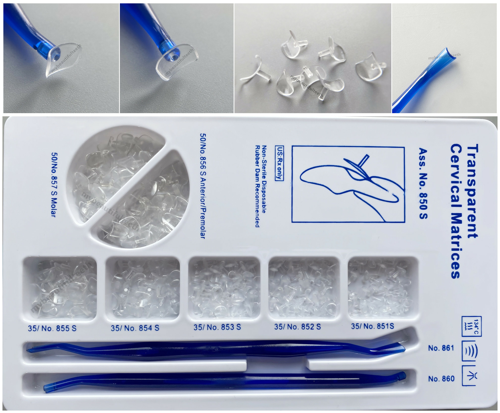 5-Kits Dental Transparent Cervical Matrices Composite Gingival Retractor Class V
