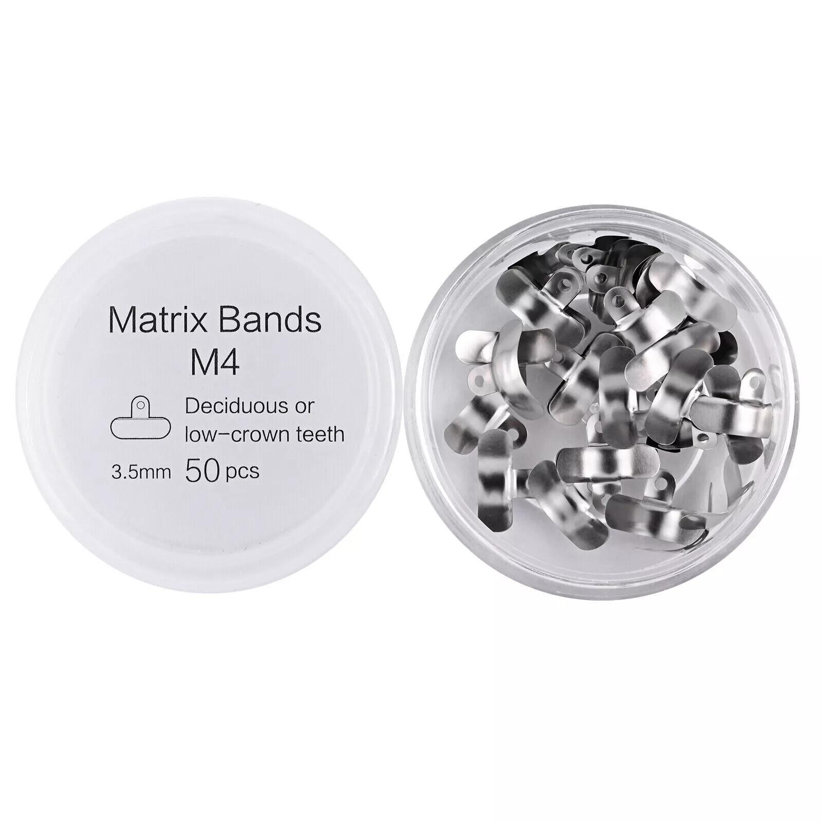 50Pcs/Box Dental Matrix Bands M4 Sectional Matrix SystemContoured Metal Matrices