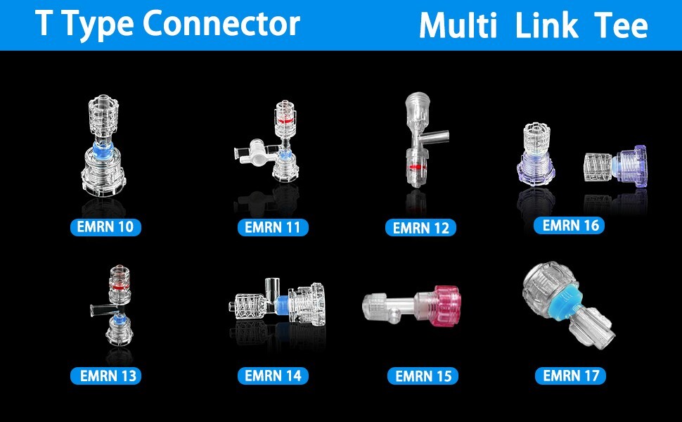 50PCS Luer Lock and Catheter System T-Type Connector, For Medical Laboratory Use