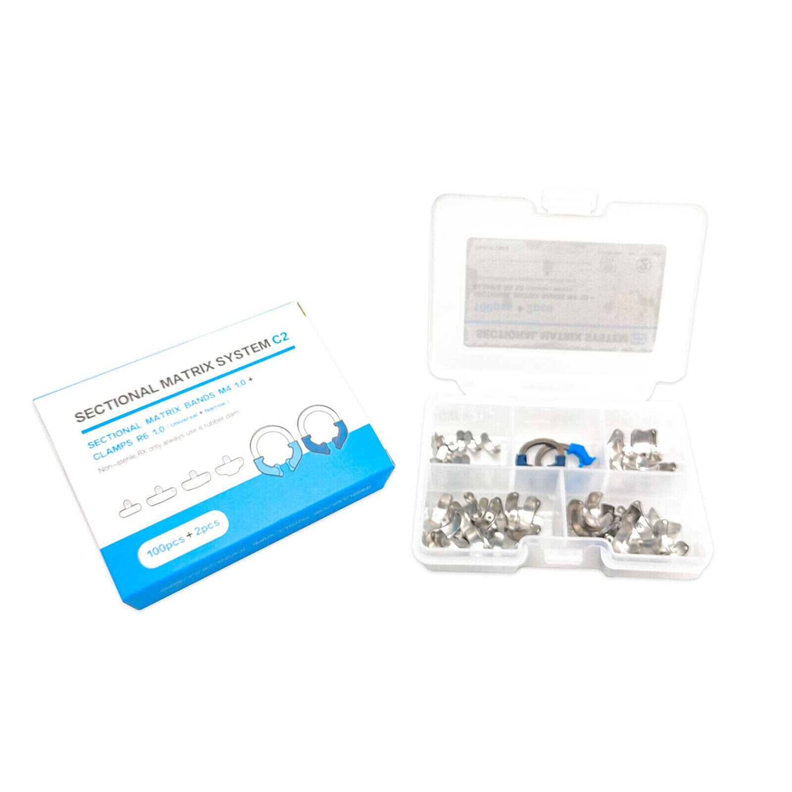 Dental Matrix System Sectional Contoured Bands Narrow Standard Clamp Ring C2 Kit