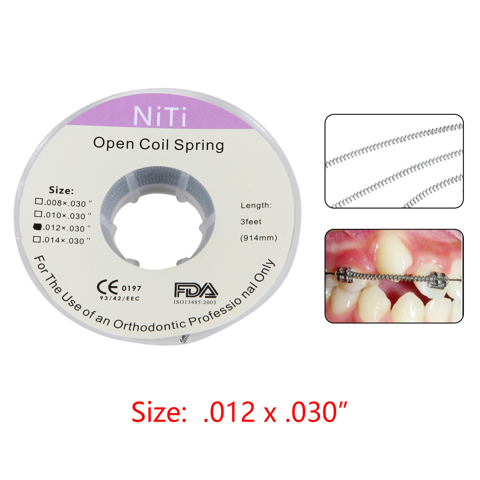 1 Roll Dental Ortho Niti Open Coil Spring 3 Feet Dia.012 *030 » inch 914 mm