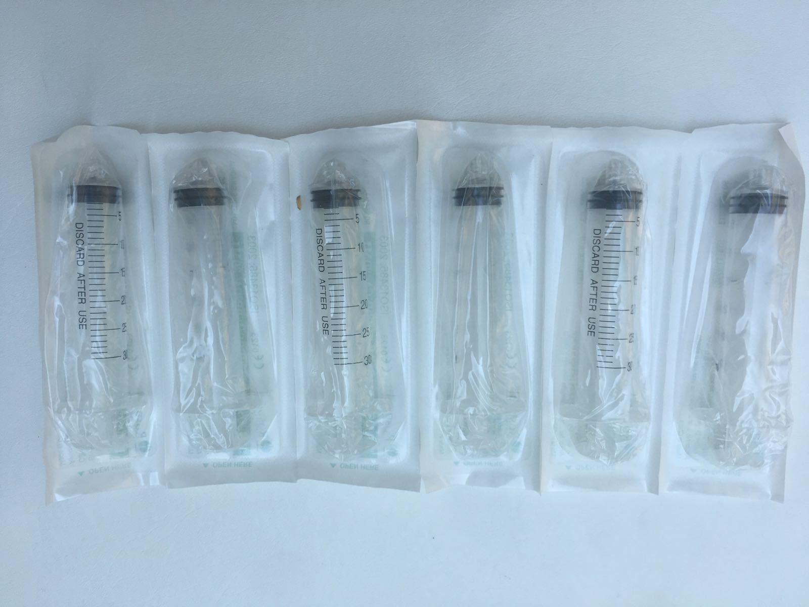 20 30cc Syringe Only with Luer Lock Tip Sterile Disposable Latex Free 30ml